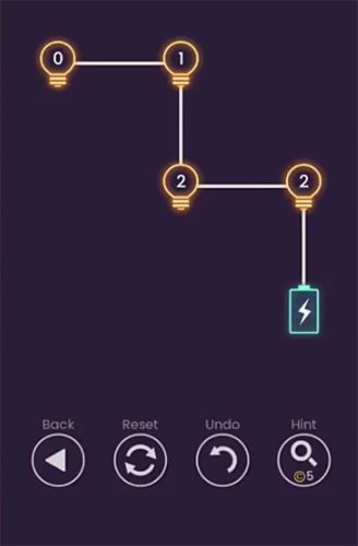 Gameplay of the Light on: Line connect puzzle for Android phone or tablet.