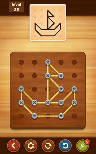 Gameplay of the Line puzzle: String art for Android phone or tablet.
