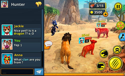 Gameplay of the Lion family sim online for Android phone or tablet.