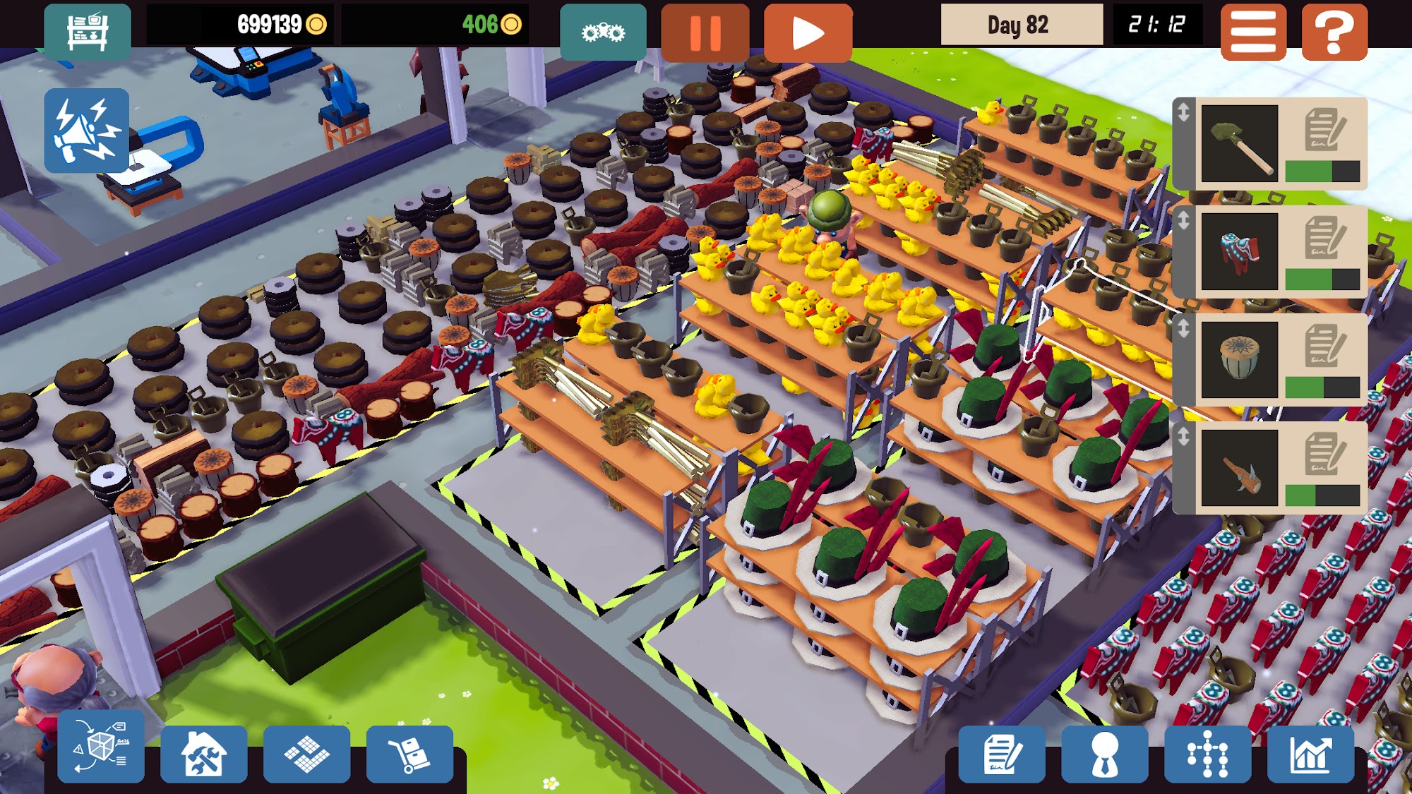 Gameplay of the Little Big Workshop for Android phone or tablet.