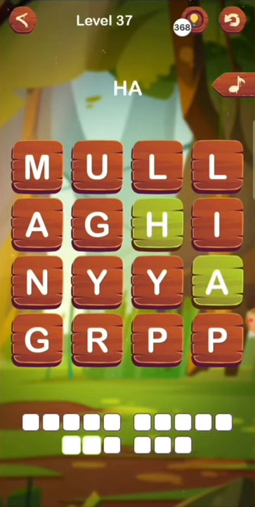 Gameplay of the Lost Words: word puzzle game for Android phone or tablet.