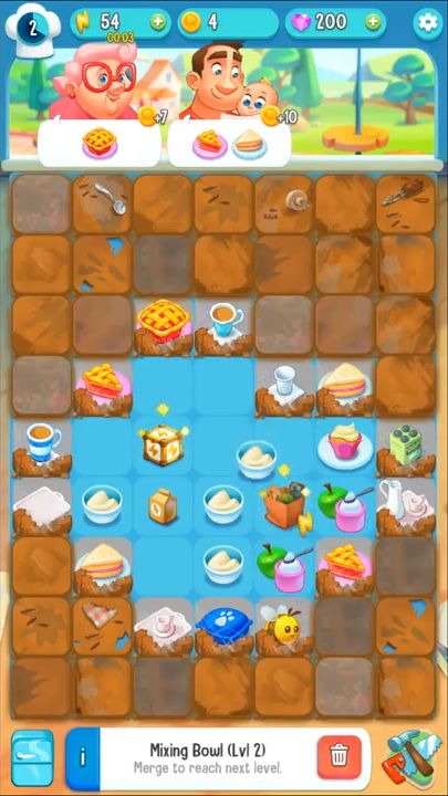 Gameplay of the Love & Pies - Merge for Android phone or tablet.