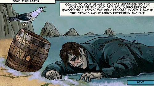 Gameplay of the Lovecraft quest: A comix game for Android phone or tablet.