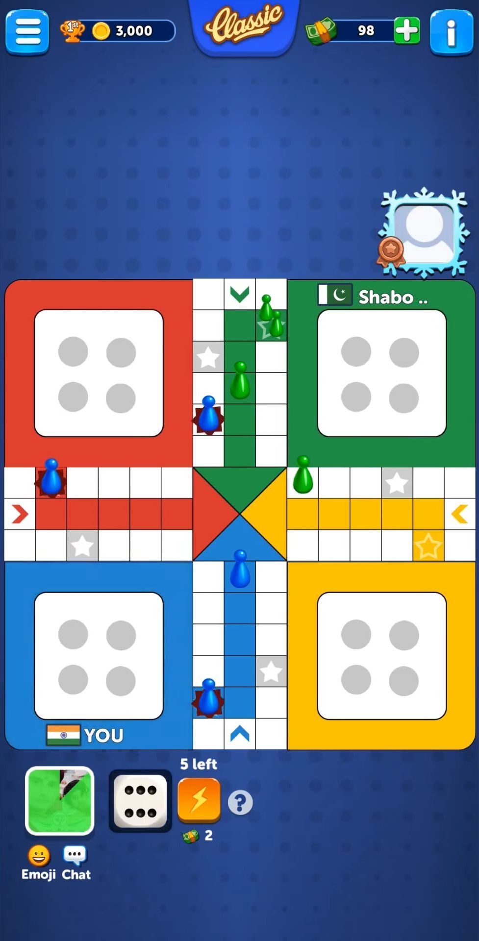 Gameplay of the Ludo Club - Fun Dice Game for Android phone or tablet.