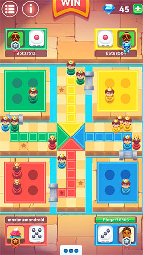 Gameplay of the Ludo party for Android phone or tablet.