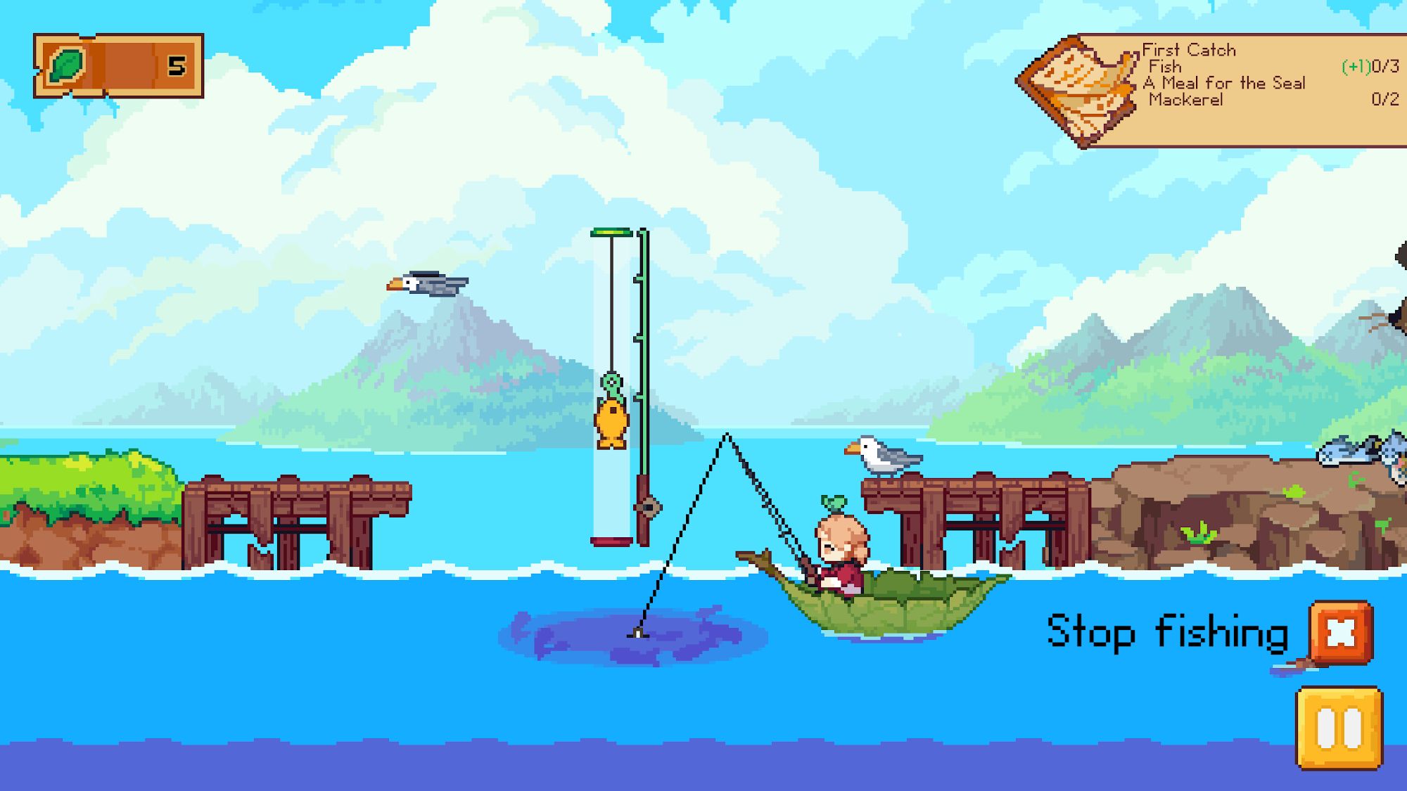 Gameplay of the Luna's Fishing Garden for Android phone or tablet.