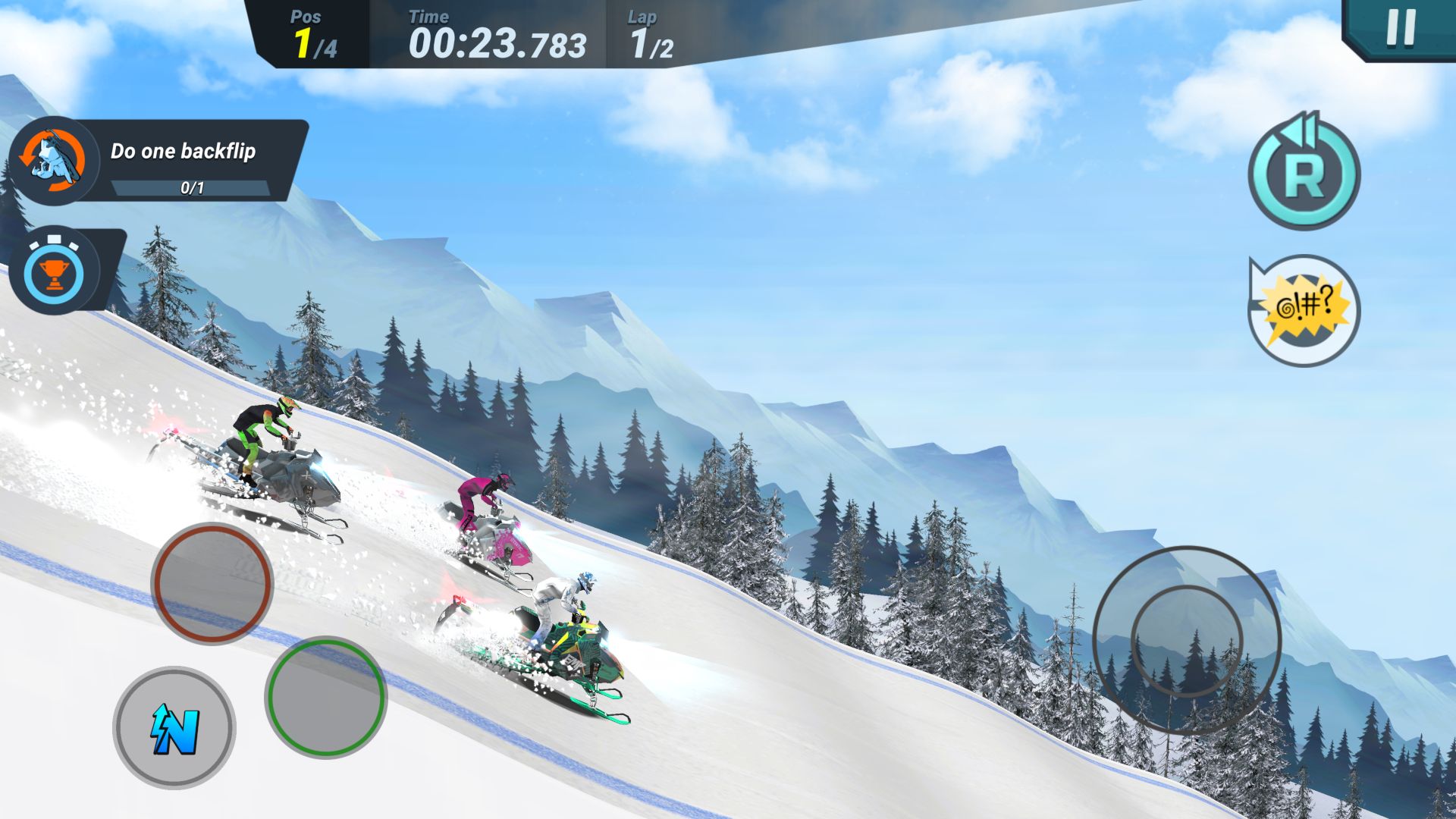 Gameplay of the Mad Skills Snocross for Android phone or tablet.