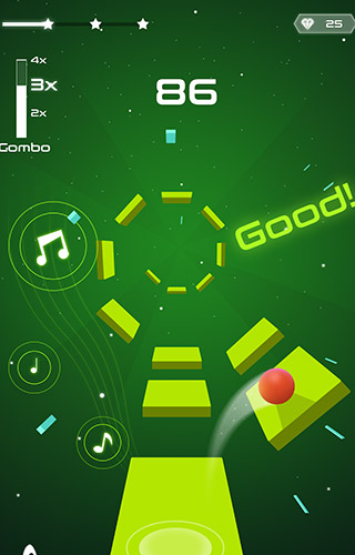 Gameplay of the Magic twist: Twister music ball game for Android phone or tablet.
