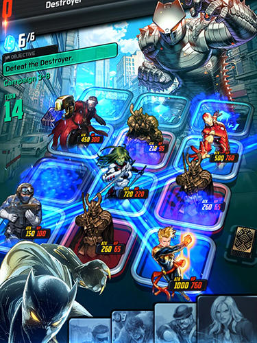 Gameplay of the Marvel battle lines for Android phone or tablet.