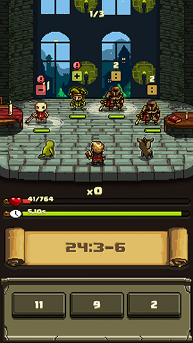 Gameplay of the Math and sorcery: Math battle RPG for Android phone or tablet.