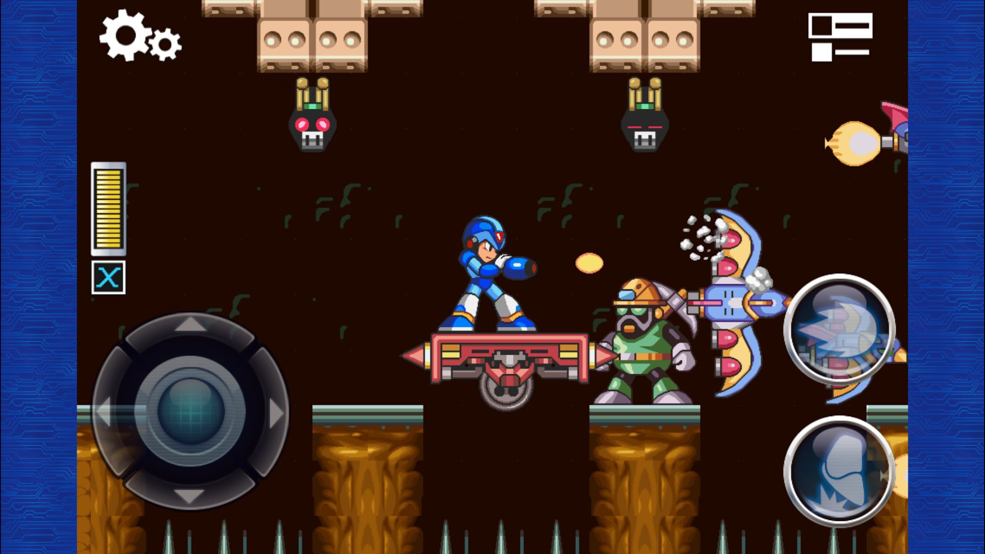Gameplay of the MEGA MAN X for Android phone or tablet.