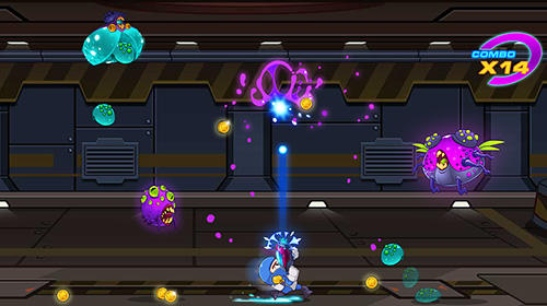 Gameplay of the Mega shooter: Shoot em up. Space galaxy shooting for Android phone or tablet.