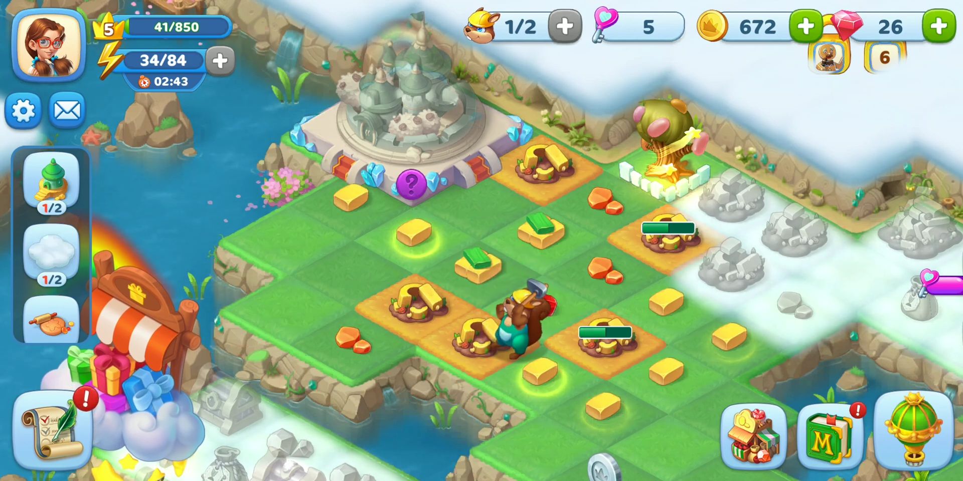 Gameplay of the Merge Fables for Android phone or tablet.