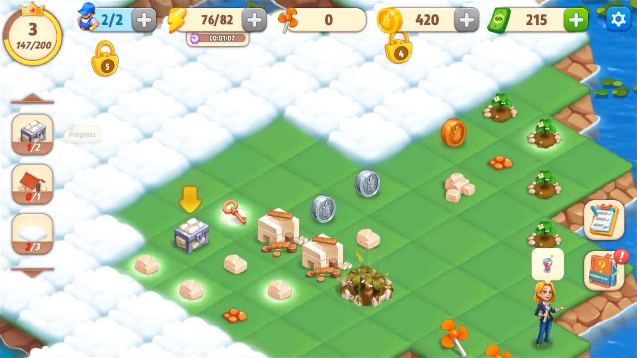 Gameplay of the Merge Farmtown for Android phone or tablet.