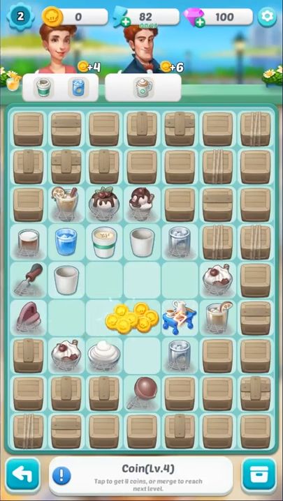 Gameplay of the Merge Honey-Dream Design Game for Android phone or tablet.