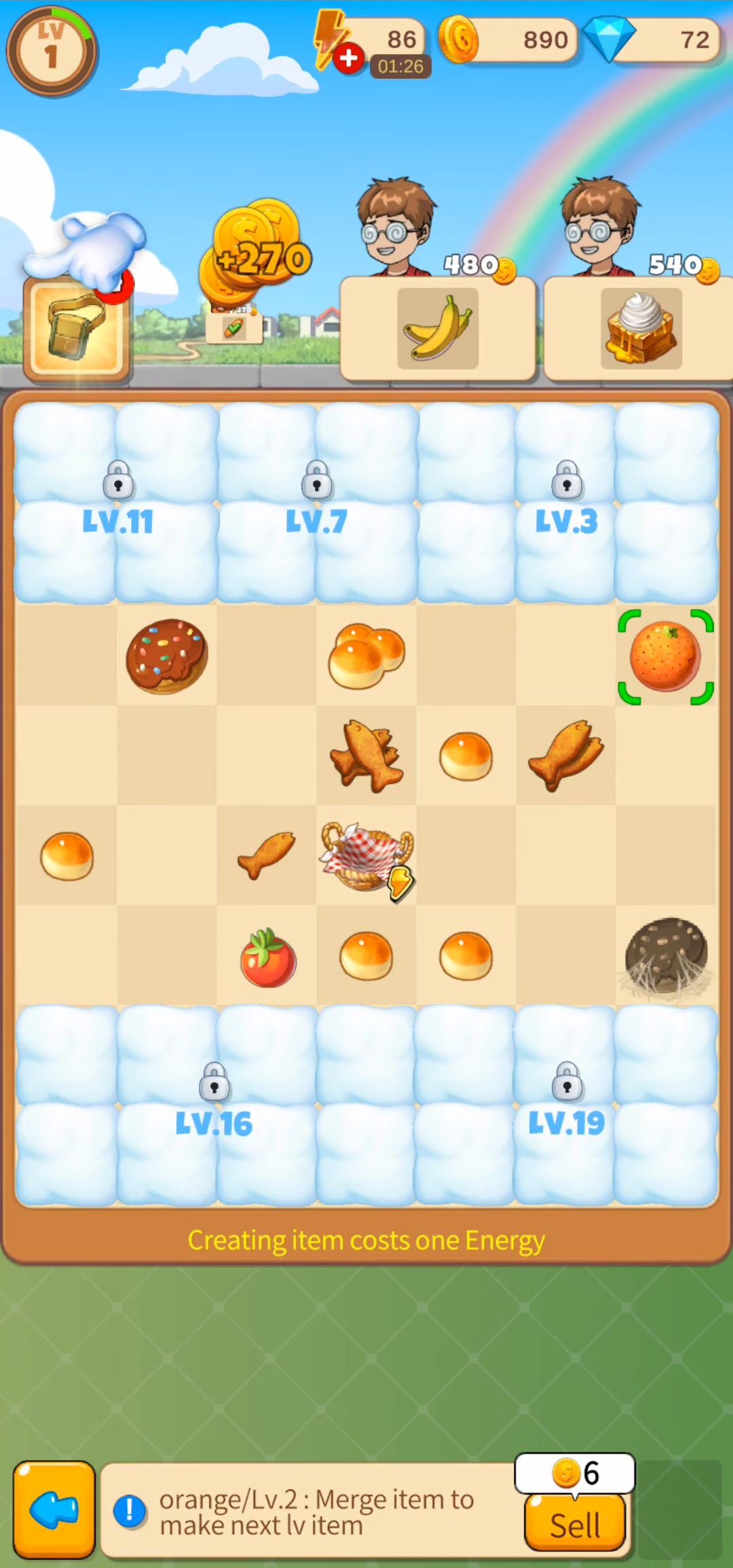 Gameplay of the Merge Sweets for Android phone or tablet.