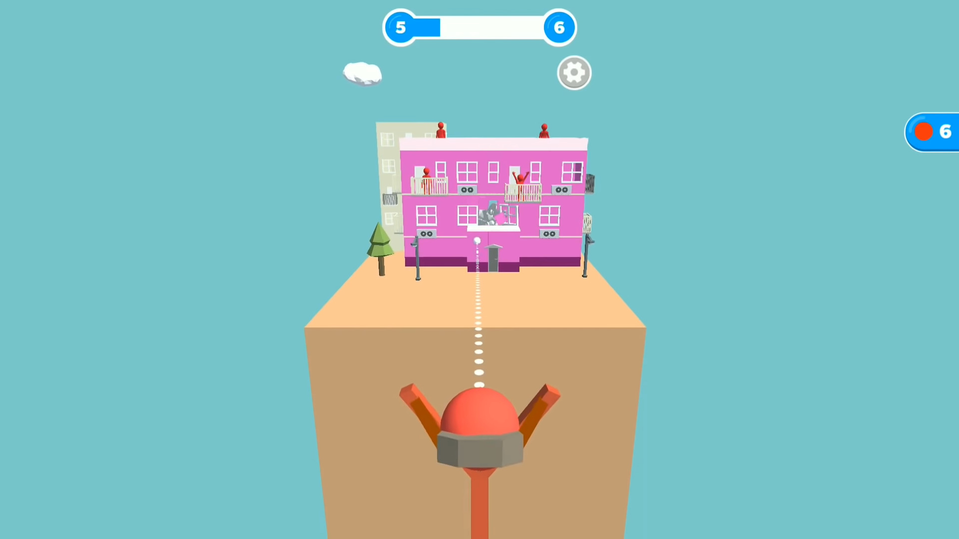 Gameplay of the Slingshot Smash for Android phone or tablet.