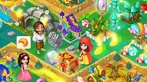 Gameplay of the Mergewood tales: Merge and match fairy tale puzzles for Android phone or tablet.