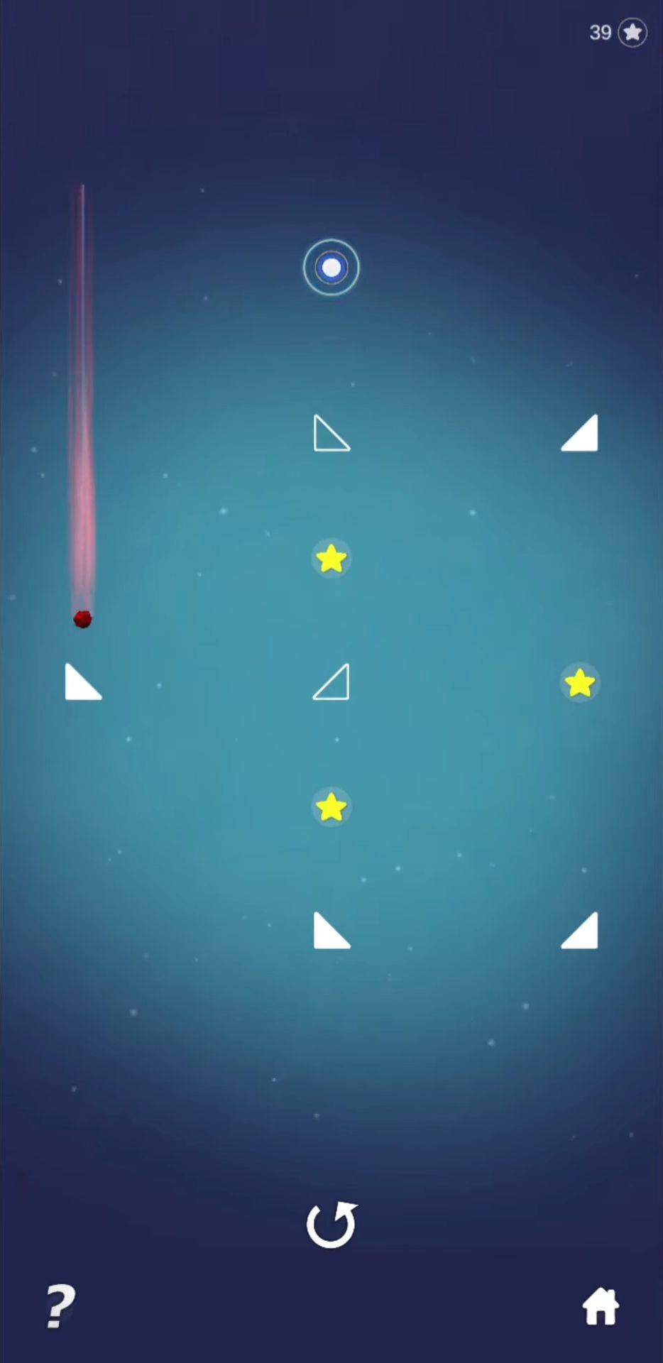 Gameplay of the Meteorite Ball Reflection and Recoil Brain Teaser for Android phone or tablet.
