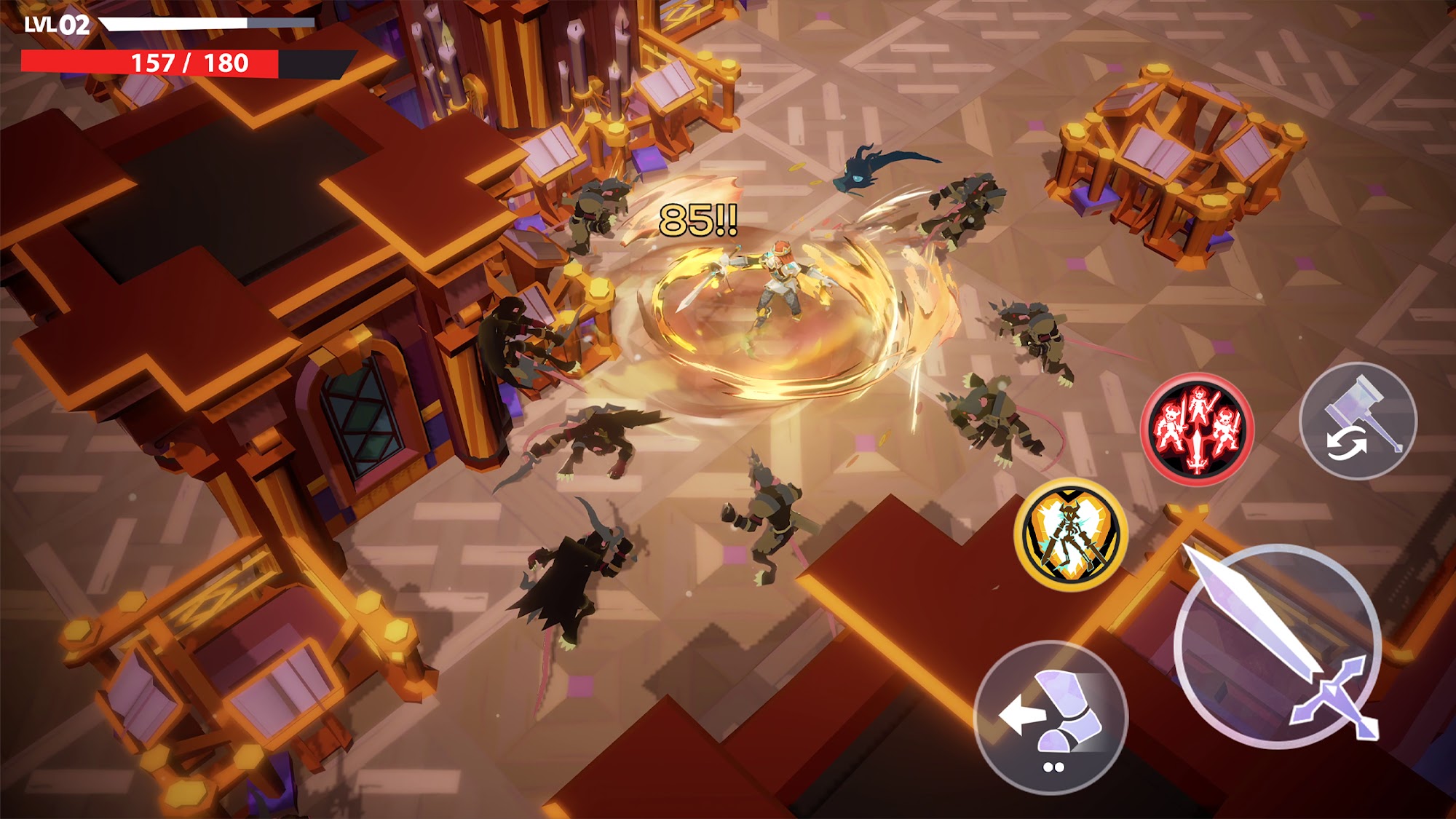 Gameplay of the Mighty Quest Rogue Palace for Android phone or tablet.