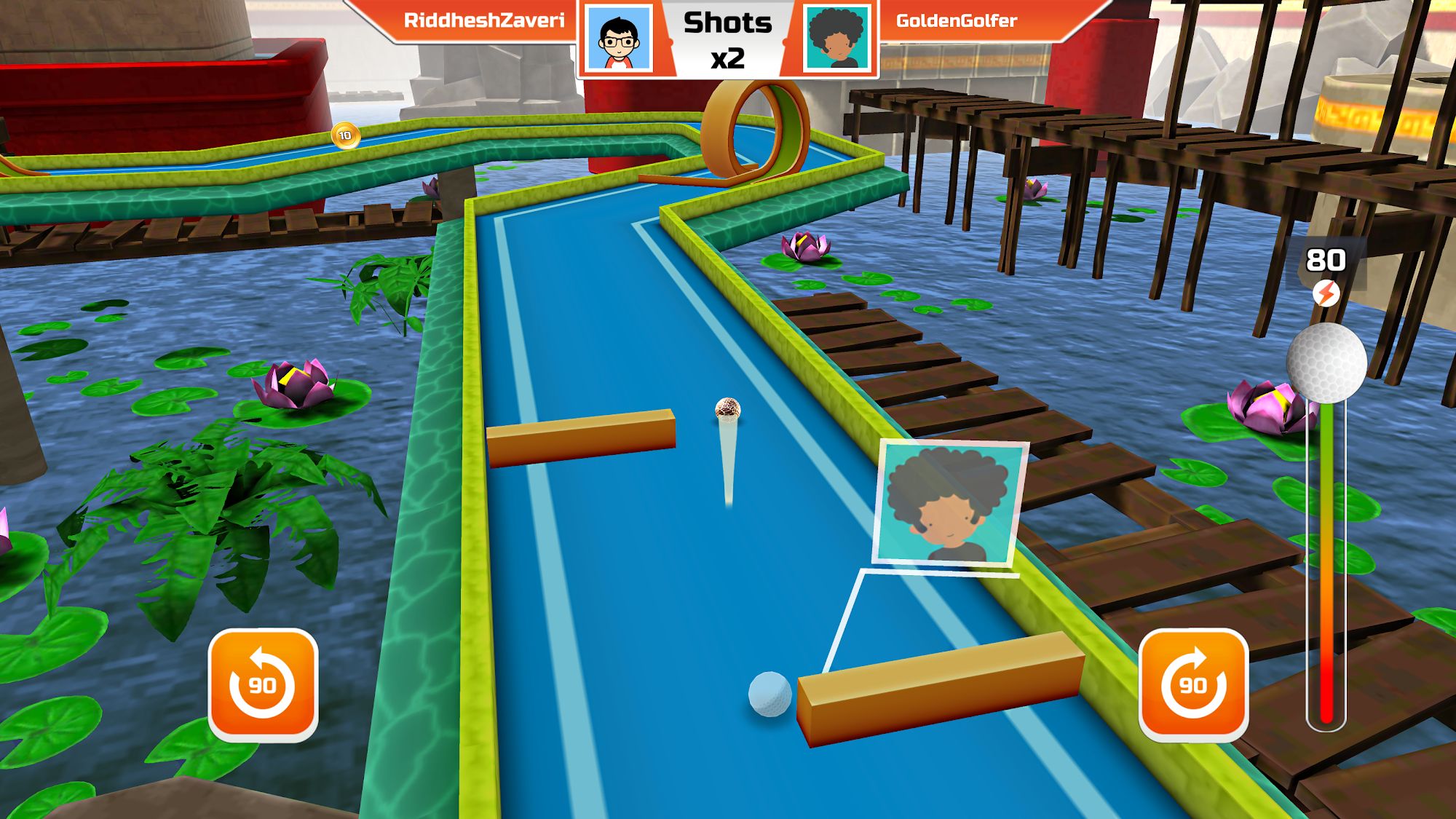 Gameplay of the Mini Golf 3D Multiplayer Rival for Android phone or tablet.