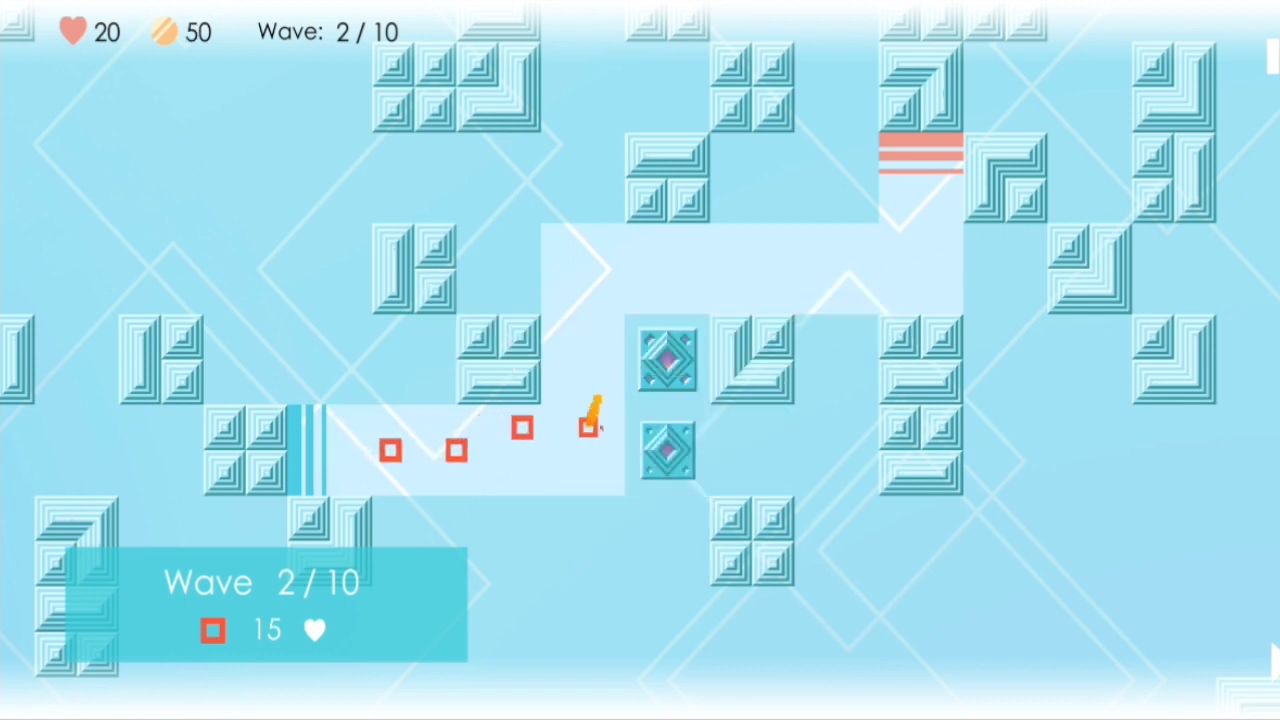 Gameplay of the Mini TD 2: Relax Tower Defense for Android phone or tablet.