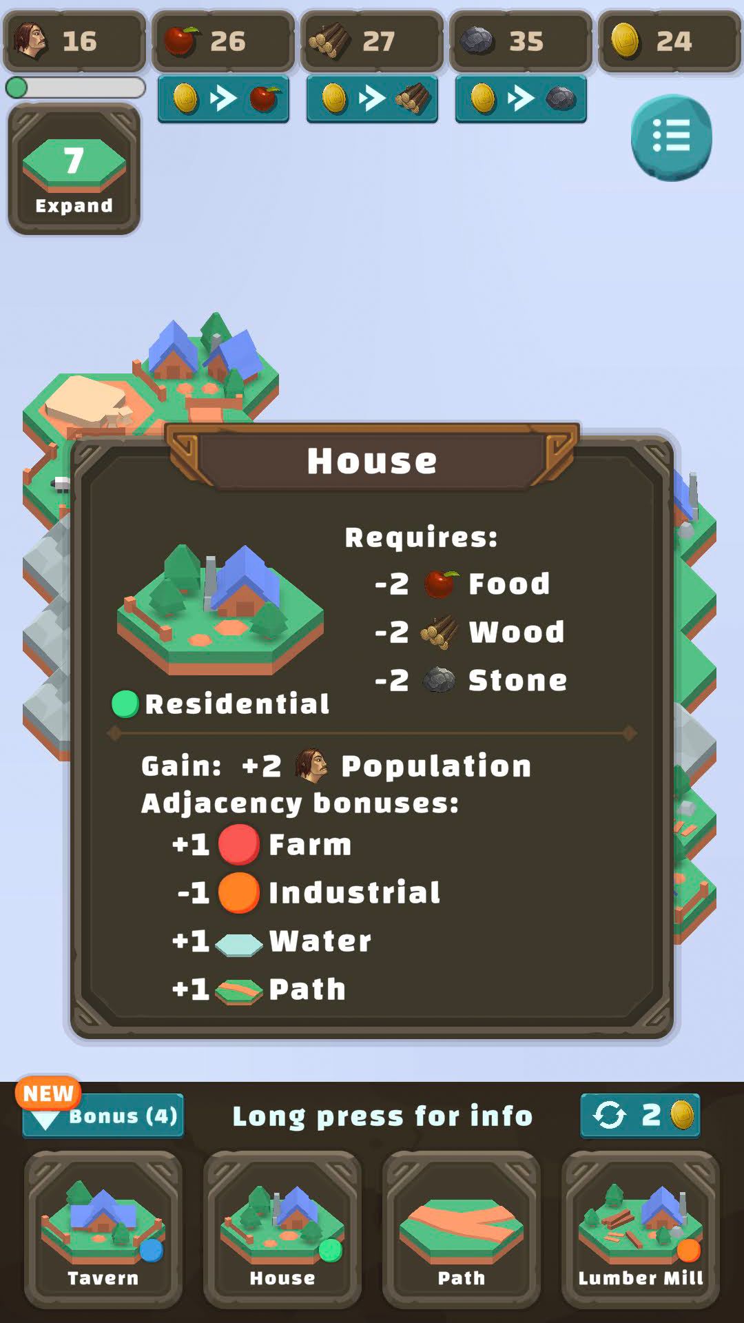 Gameplay of the Mini Village for Android phone or tablet.