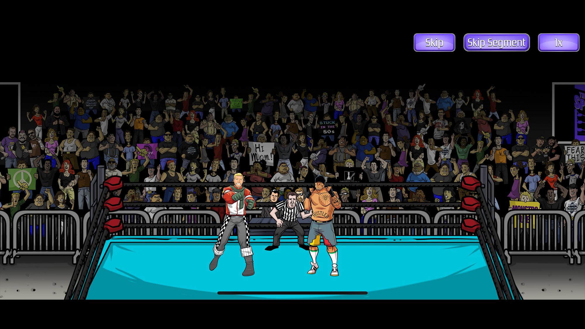 Gameplay of the Modern Mania Wrestling GM for Android phone or tablet.