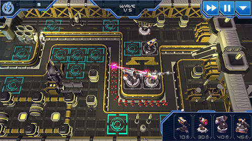 Gameplay of the Module TD. Sci-fi tower defense for Android phone or tablet.