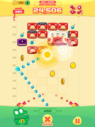 Gameplay of the Momo strike: Endless block breaking game! for Android phone or tablet.