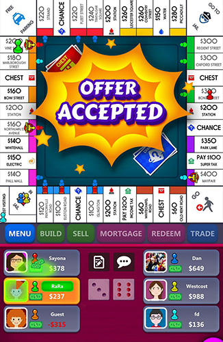 Gameplay of the Monopoly for Android phone or tablet.