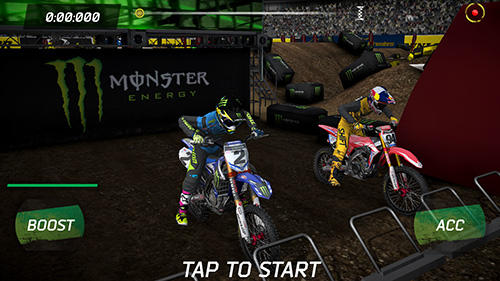 Gameplay of the Monster energy supercross game for Android phone or tablet.