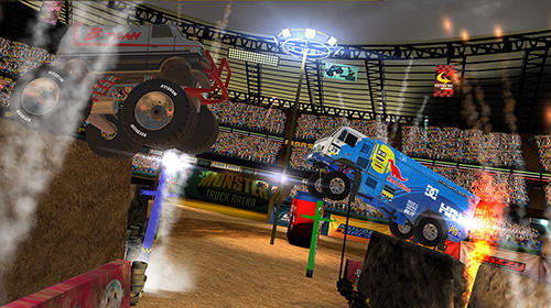 Gameplay of the Monster truck arena driver for Android phone or tablet.