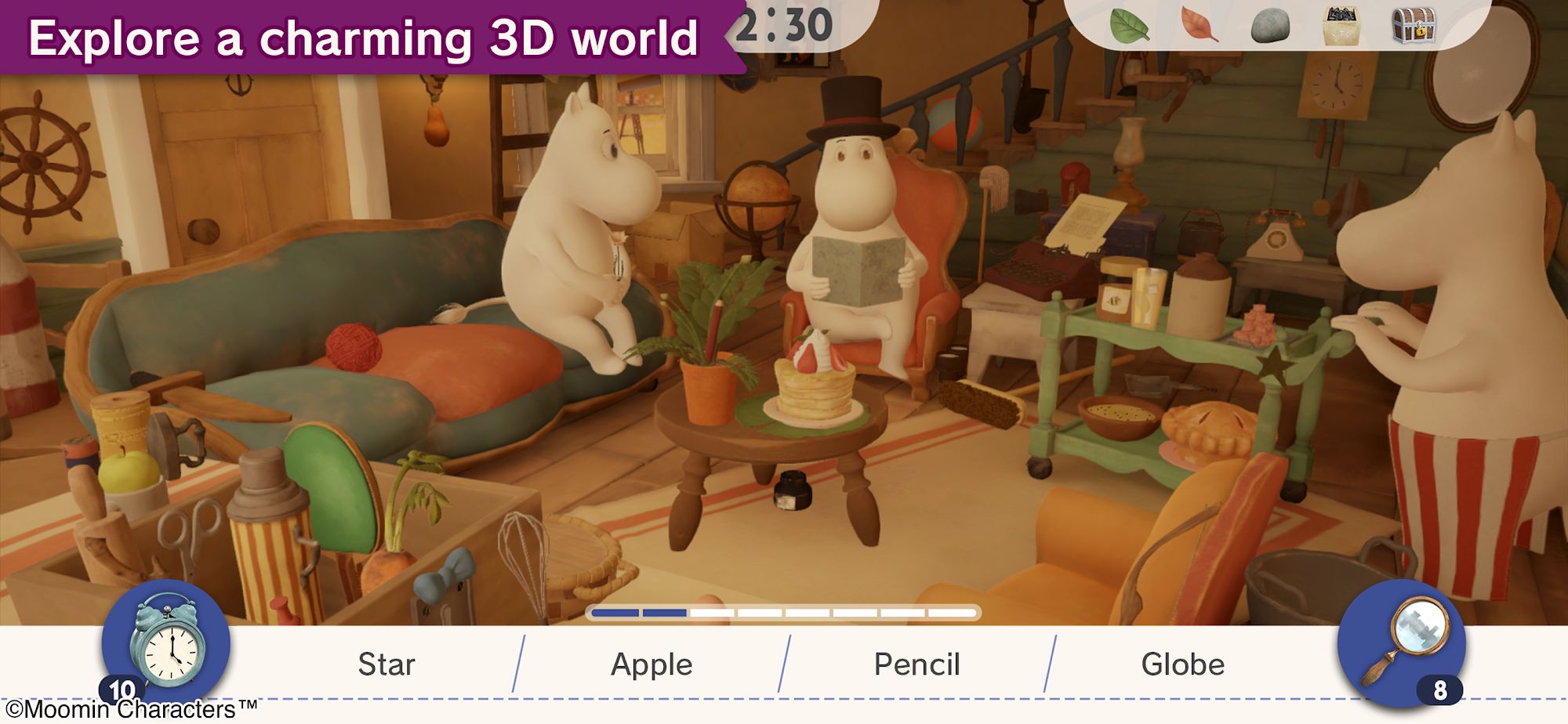 Gameplay of the MoominValley Hidden & Found for Android phone or tablet.