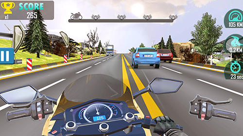 Gameplay of the Moto racing: Traffic rider for Android phone or tablet.