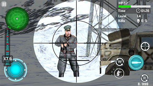 Gameplay of the Mountain sniper shooting for Android phone or tablet.