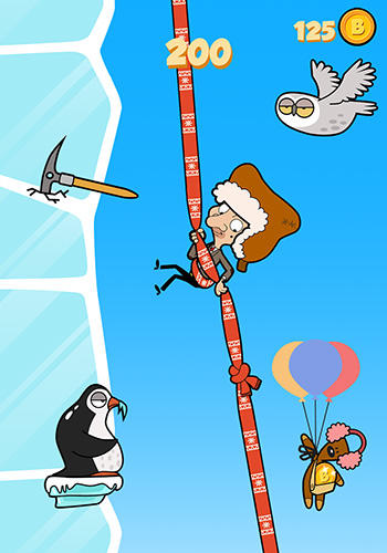 Gameplay of the Mr. Bean: Risky ropes for Android phone or tablet.