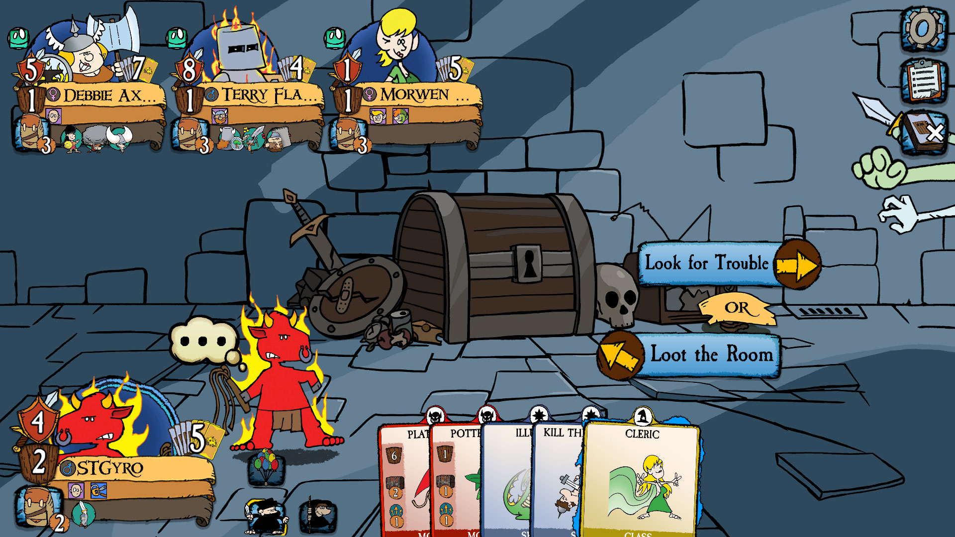Gameplay of the Munchkin for Android phone or tablet.