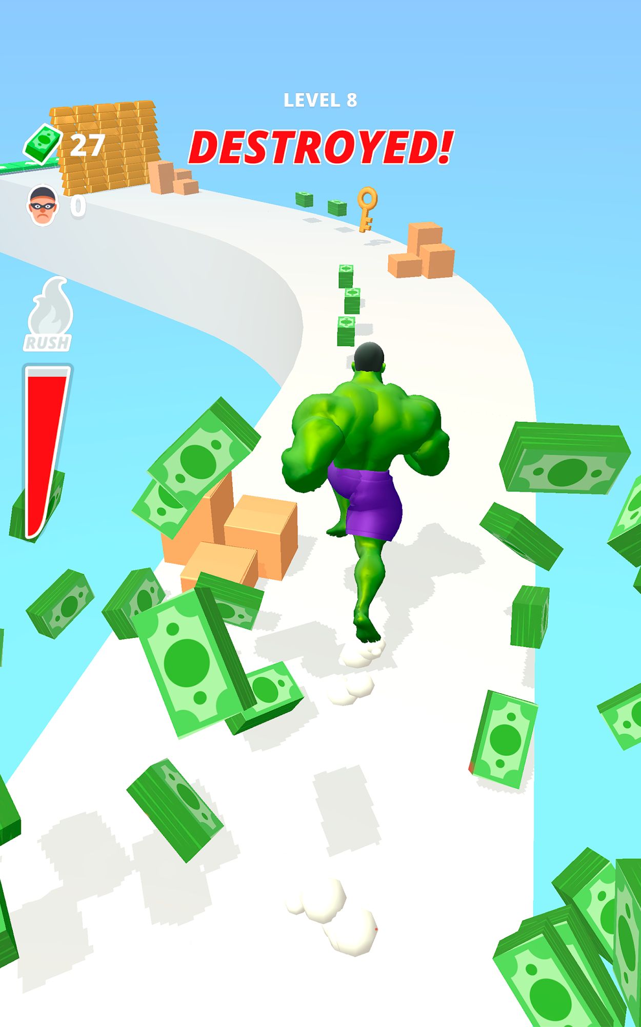 Gameplay of the Muscle Rush - Smash Running for Android phone or tablet.