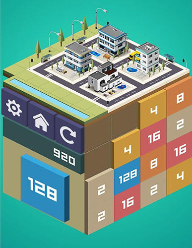 Gameplay of the My 2048 city: Build town for Android phone or tablet.