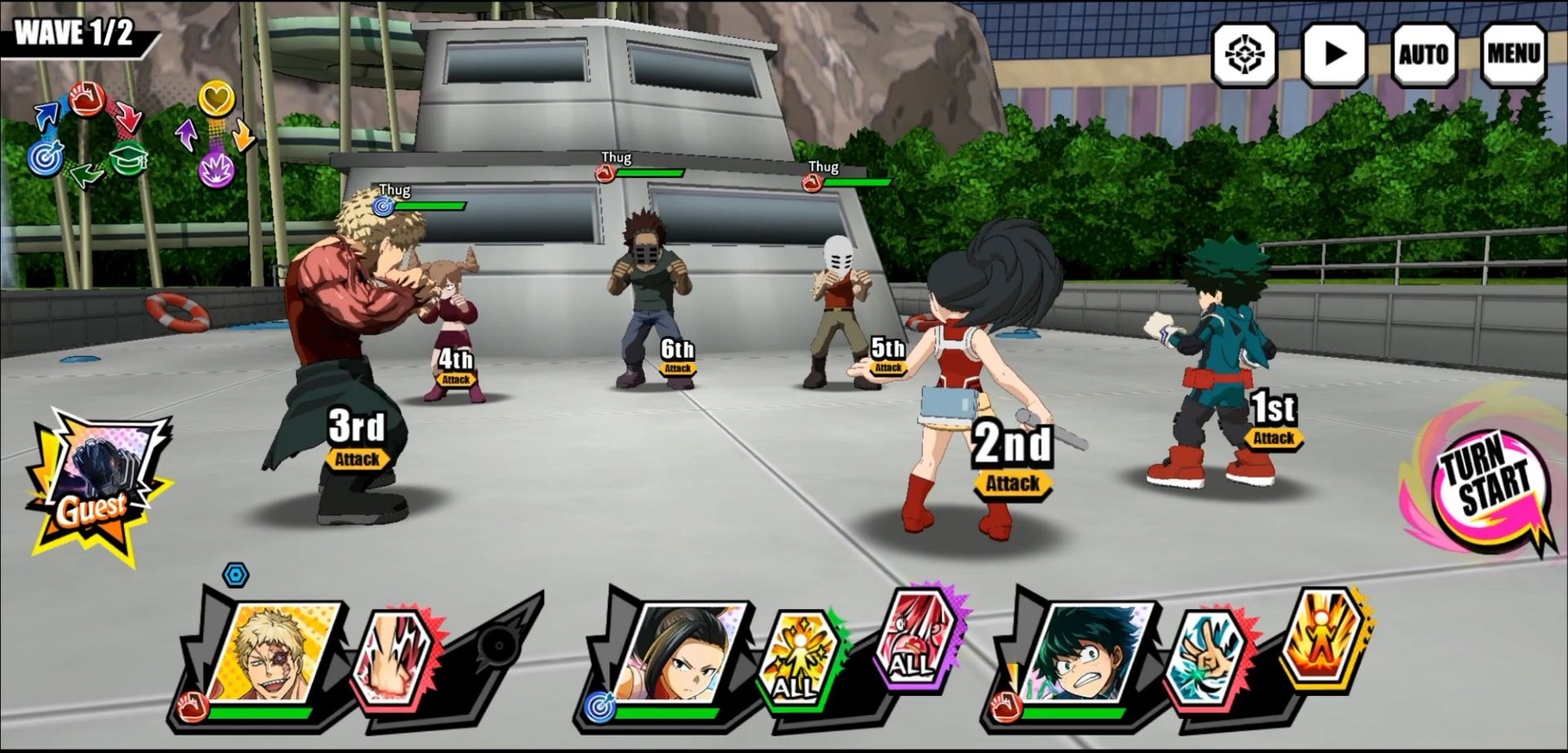 Gameplay of the MY HERO ULTRA IMPACT for Android phone or tablet.