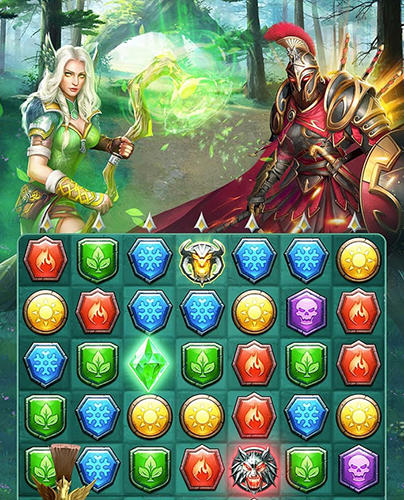 Gameplay of the Myth wars and puzzles: RPG match 3 for Android phone or tablet.