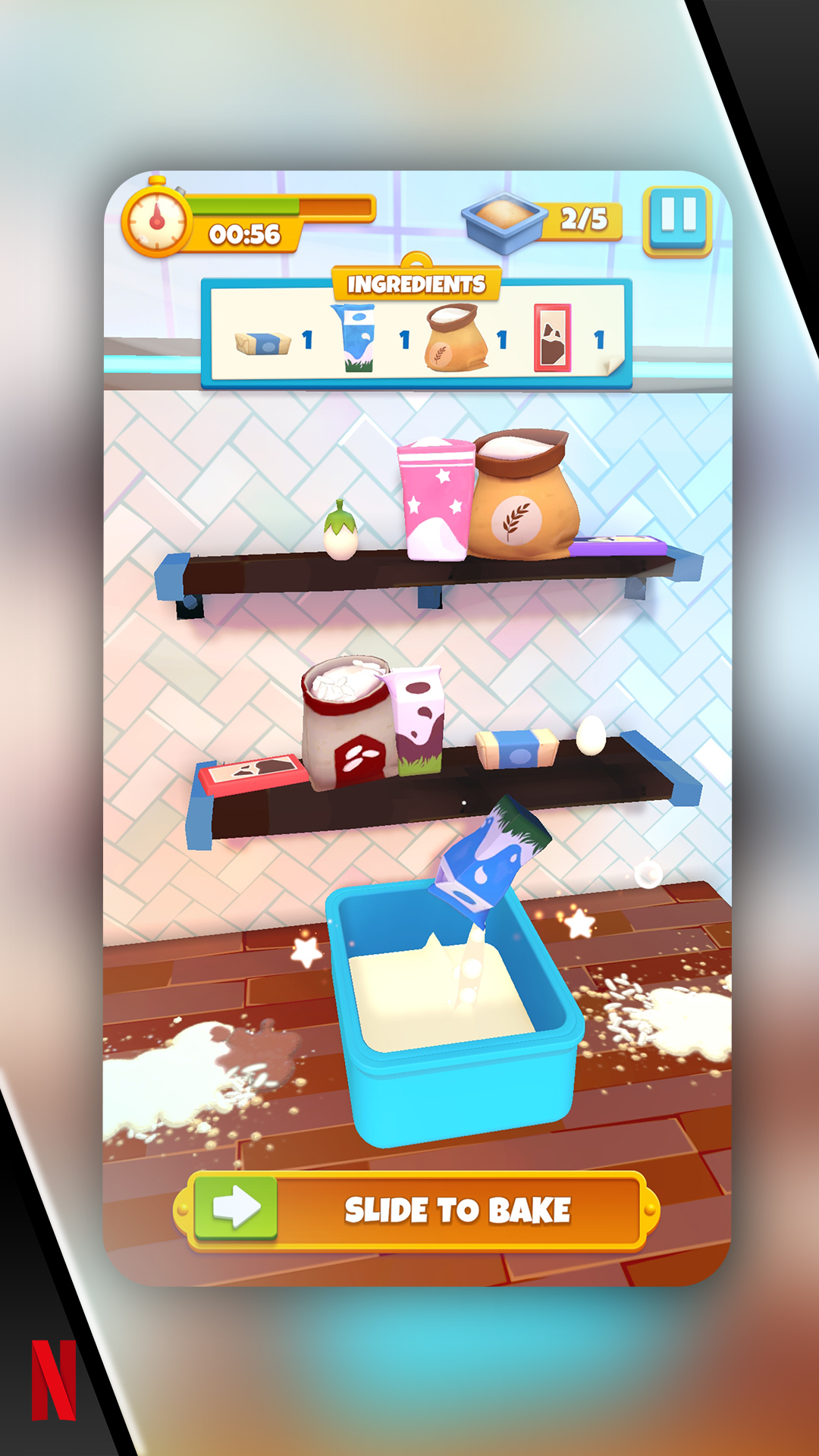 Gameplay of the Nailed It! Baking Bash for Android phone or tablet.