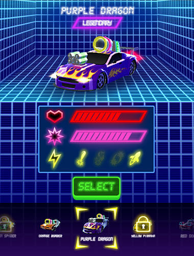 Gameplay of the Neon drift: Retro arcade combat race for Android phone or tablet.