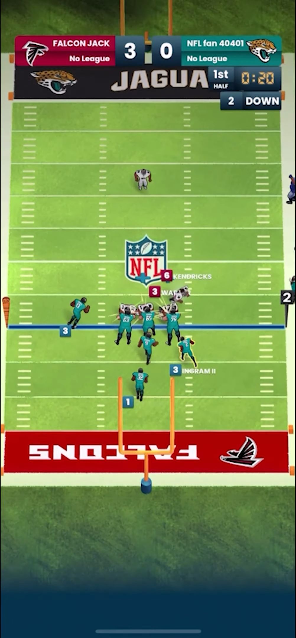 Gameplay of the NFL Clash for Android phone or tablet.