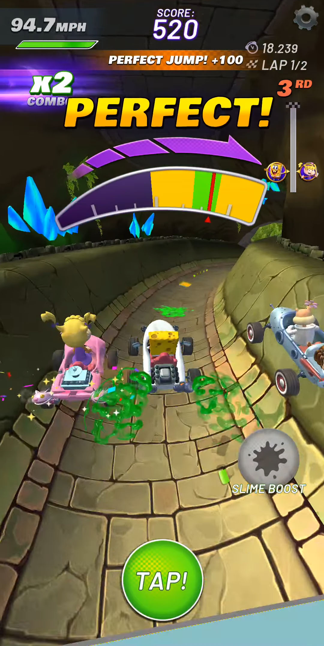 Gameplay of the Nickelodeon Kart Racers for Android phone or tablet.
