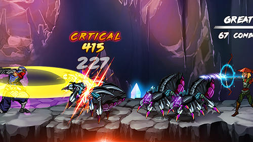 Gameplay of the Ninja hero: Epic fighting arcade game for Android phone or tablet.