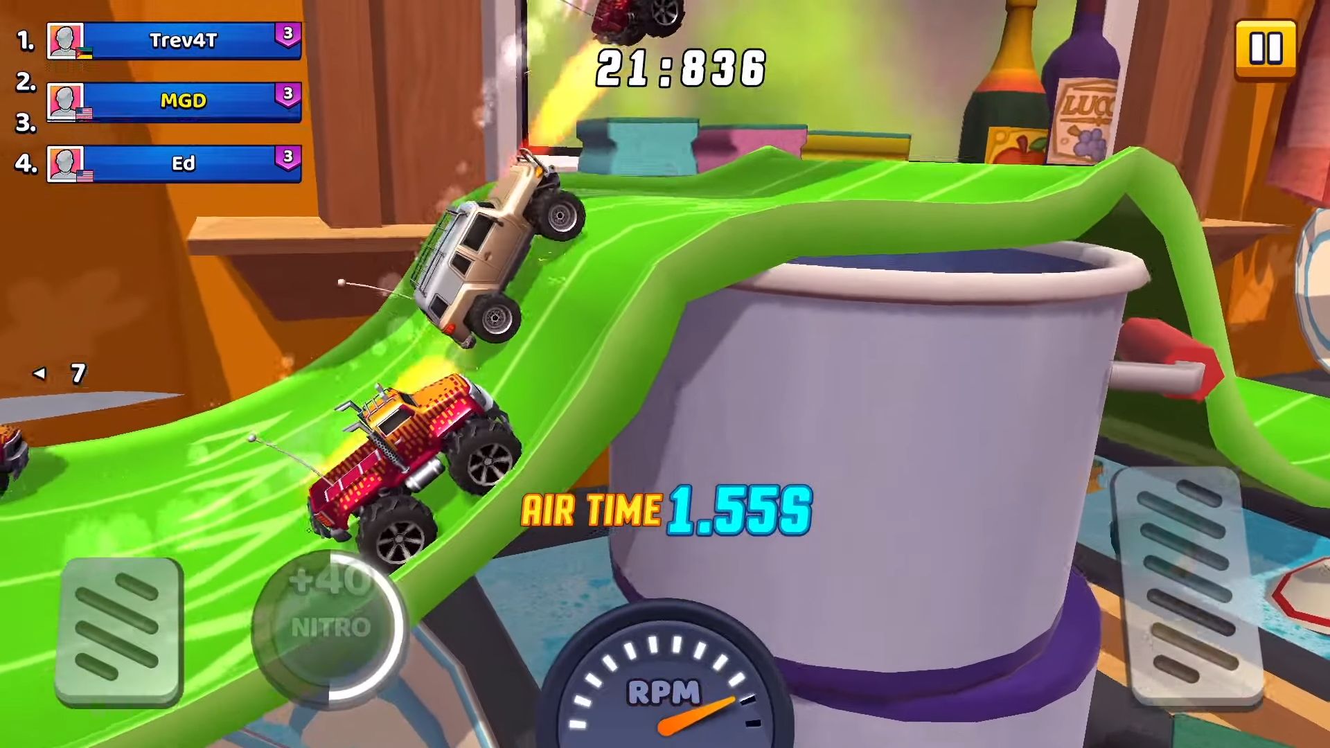 Gameplay of the Nitro Jump Racing for Android phone or tablet.