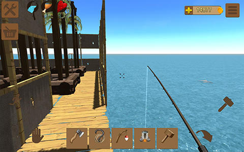 Gameplay of the Oceanborn: Raft survival for Android phone or tablet.