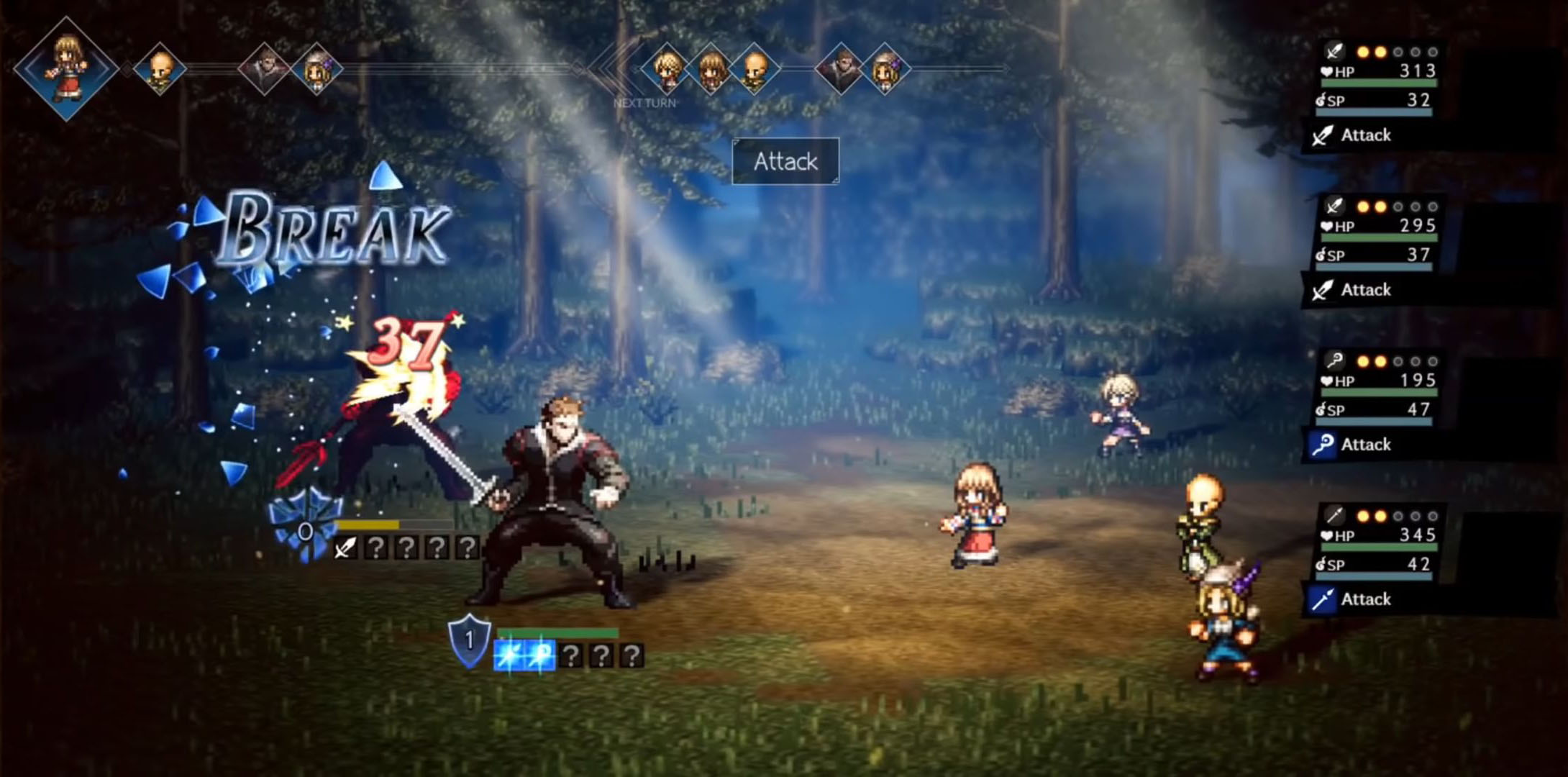 Gameplay of the OCTOPATH TRAVELER: CotC for Android phone or tablet.